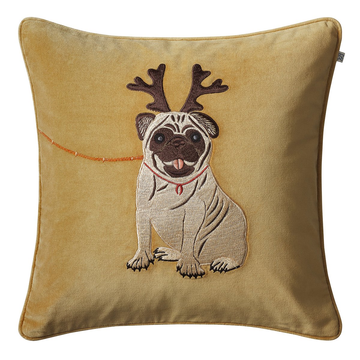 Holiday Dog -tyynynpäällinen 50 x 50 cm Masala yellow