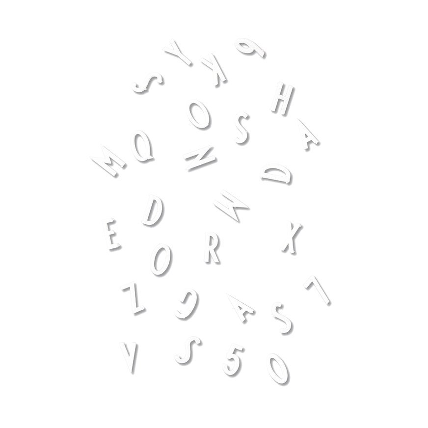 Design Letters kirjainlaatikko valkoiset kirjaimet