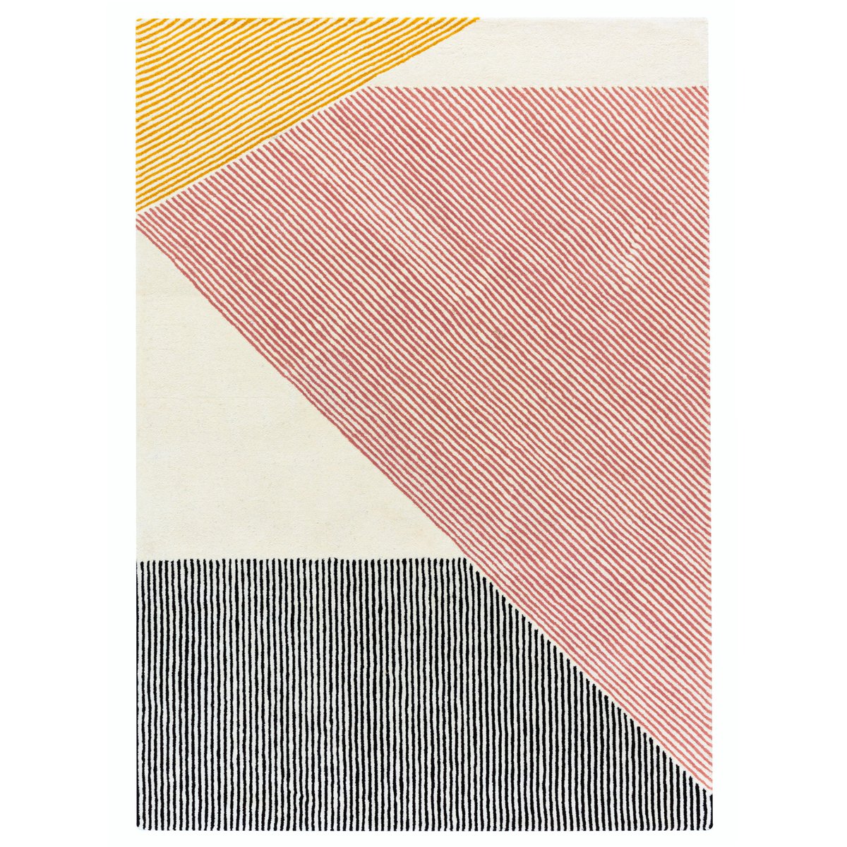 Stripes-villamatto, vaaleanpunainen 200x300 cm