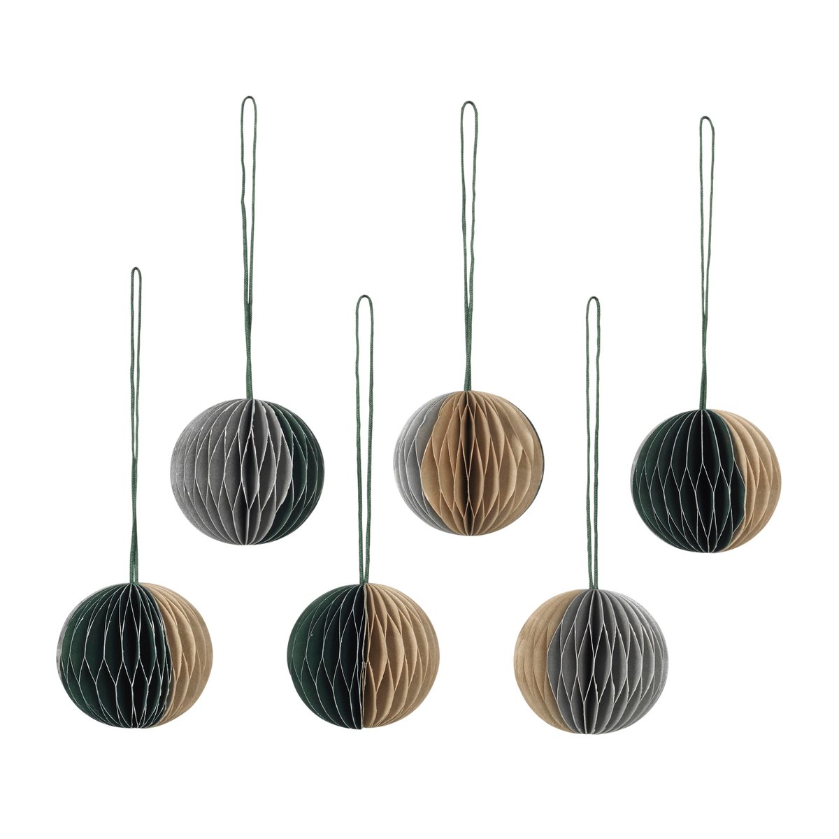 Ball joulukoriste honeycomb Ø5 cm 6 osaa Multi/green