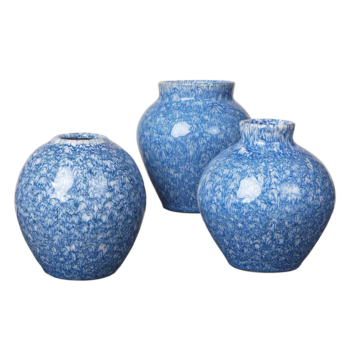 Ingrid keramiikkamaljakko 14,5 cm, 3-pakkaus Insignia blue-white