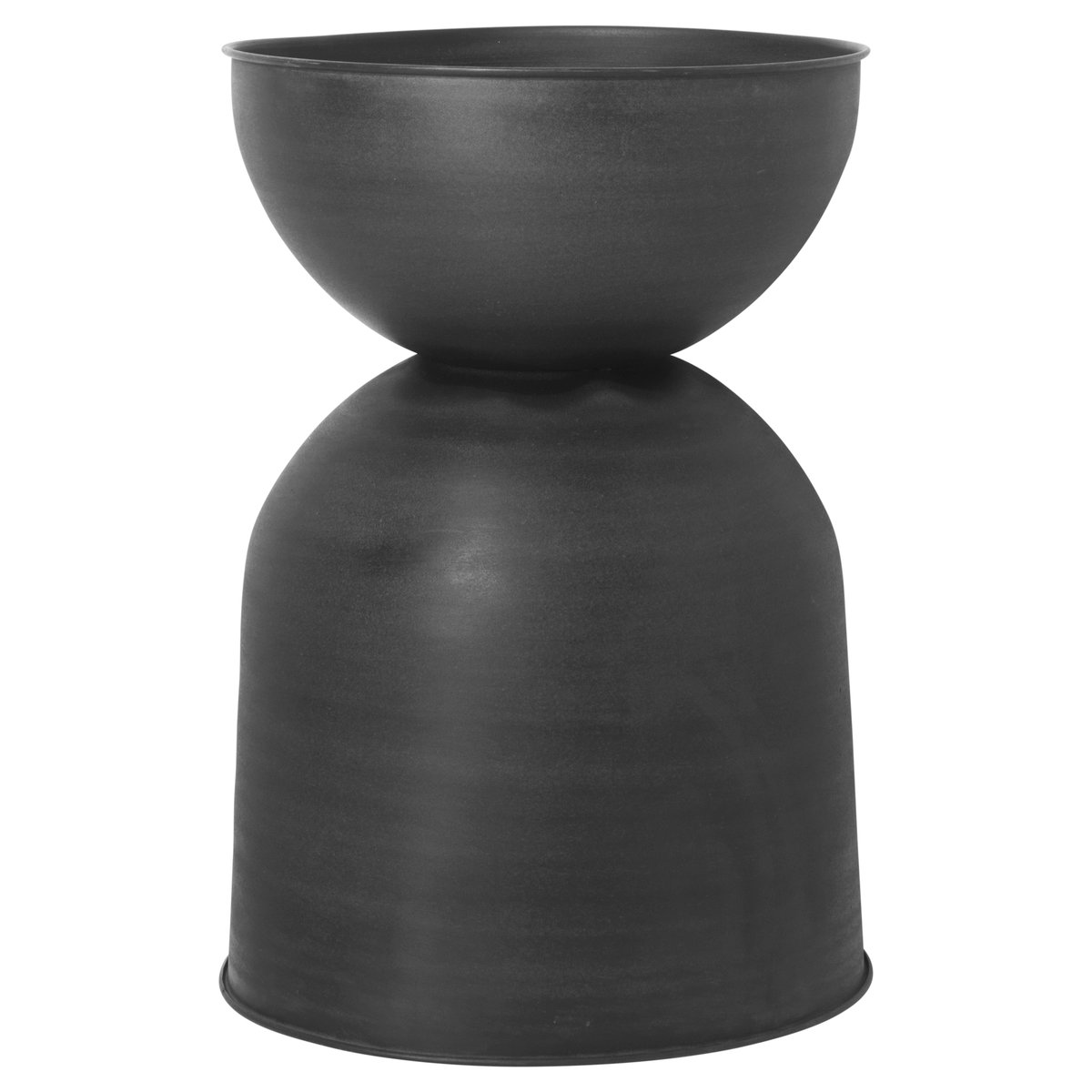 Hourglass ruukku, suuri Musta-tummanharmaa