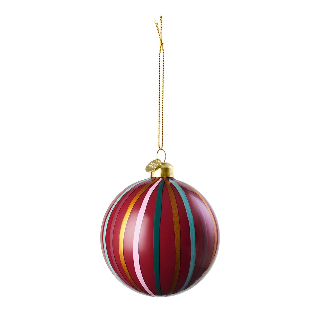 Souvenir joulupallo raidallinen Ø 8 cm Multi punainen