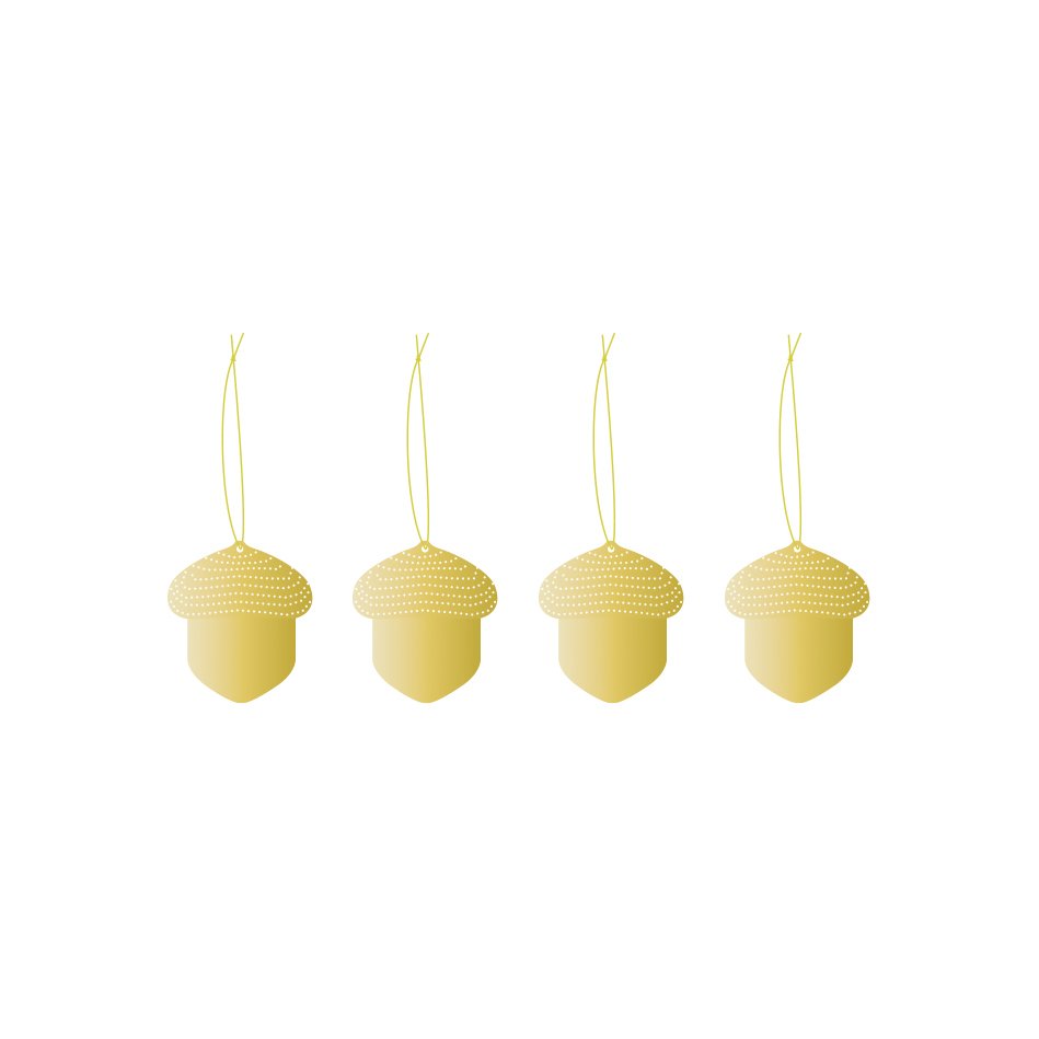 Cooee joulukoriste messinki 4-pack Acorn