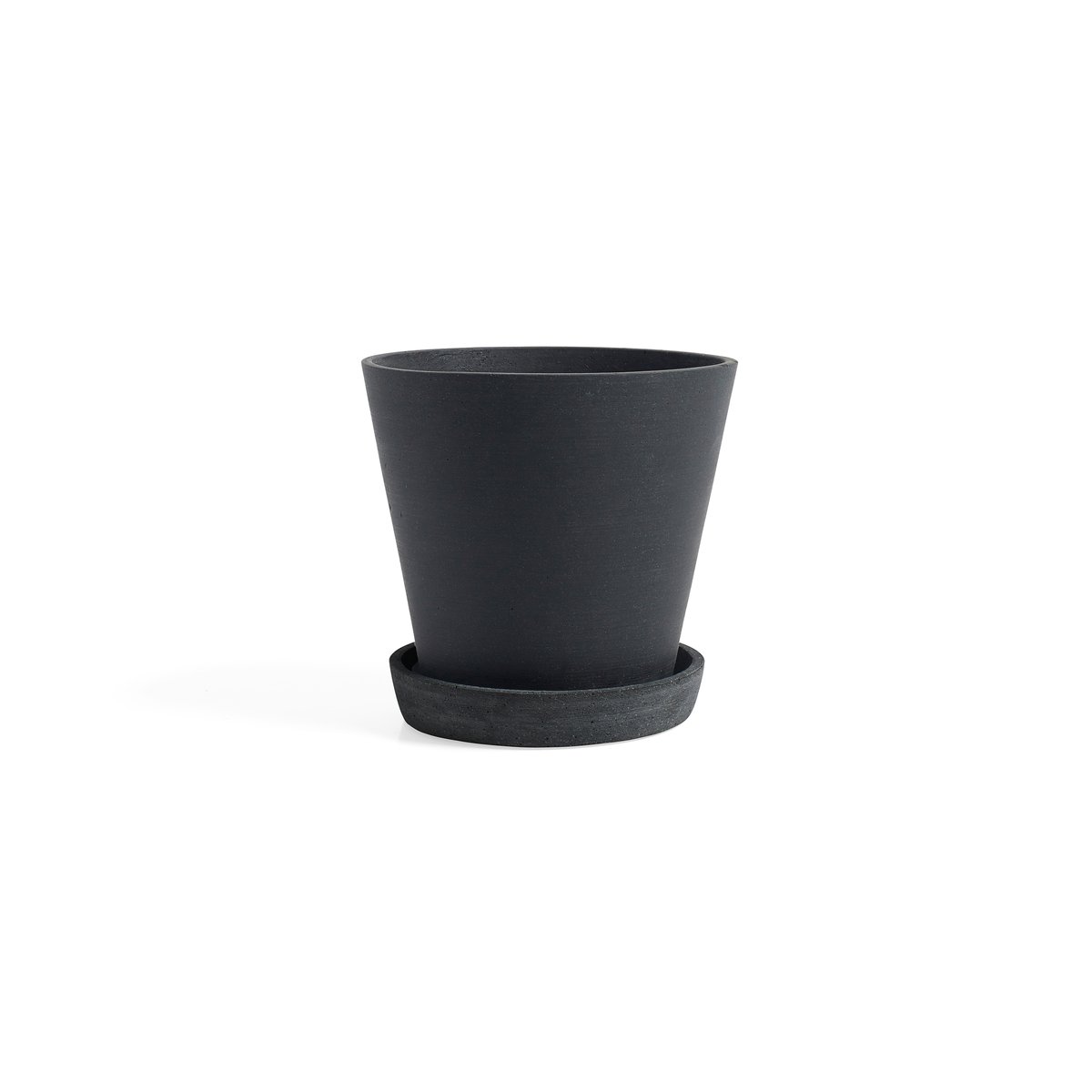 HAY Flowerpot with saucer -ruukku M Musta