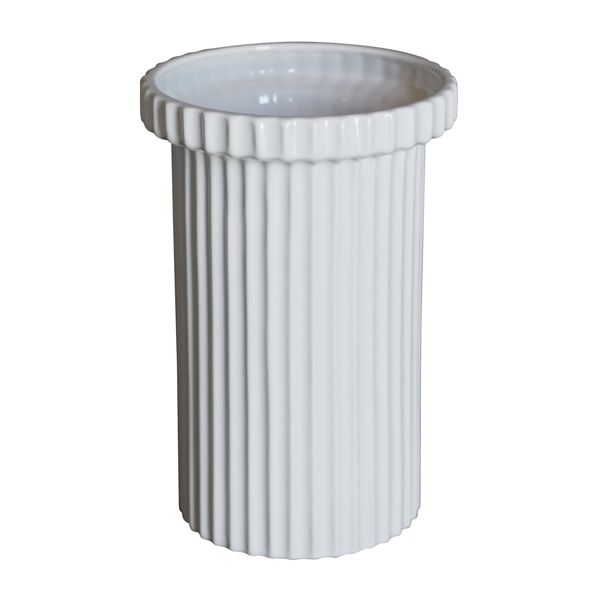 Stripe ruukku iso 22 cm Shiny white