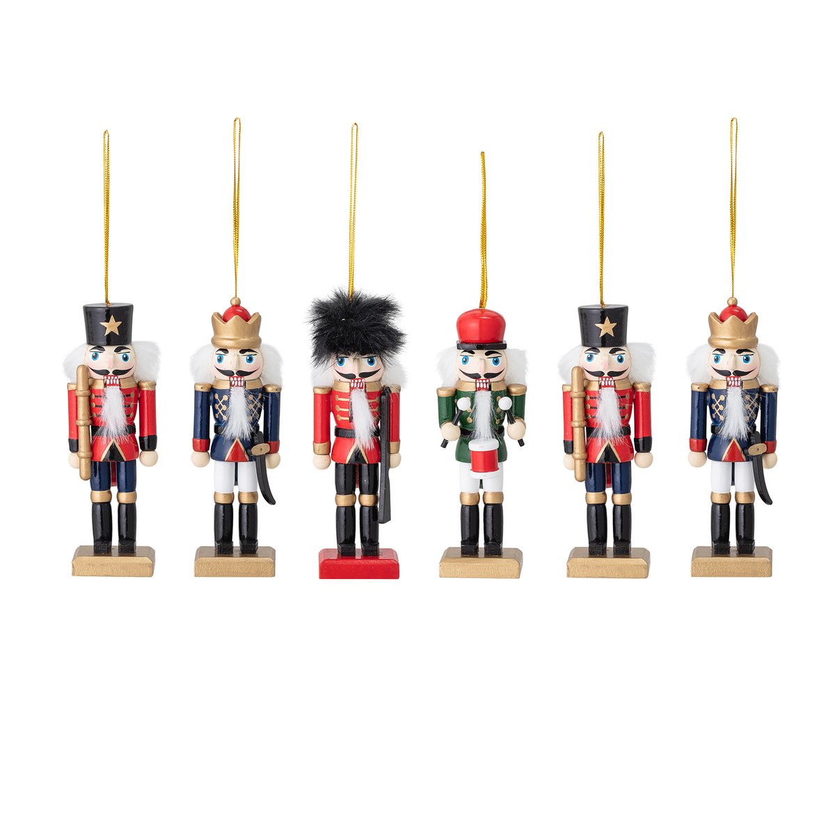 Mahi Ornament -pähkinänsärkijä joulukoriste, 6-pakkaus Multi