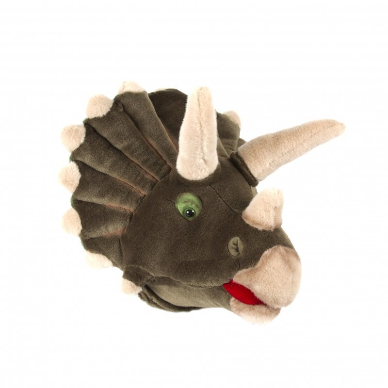 Dinosauruspehmolelun pää seinälle dinosaurus