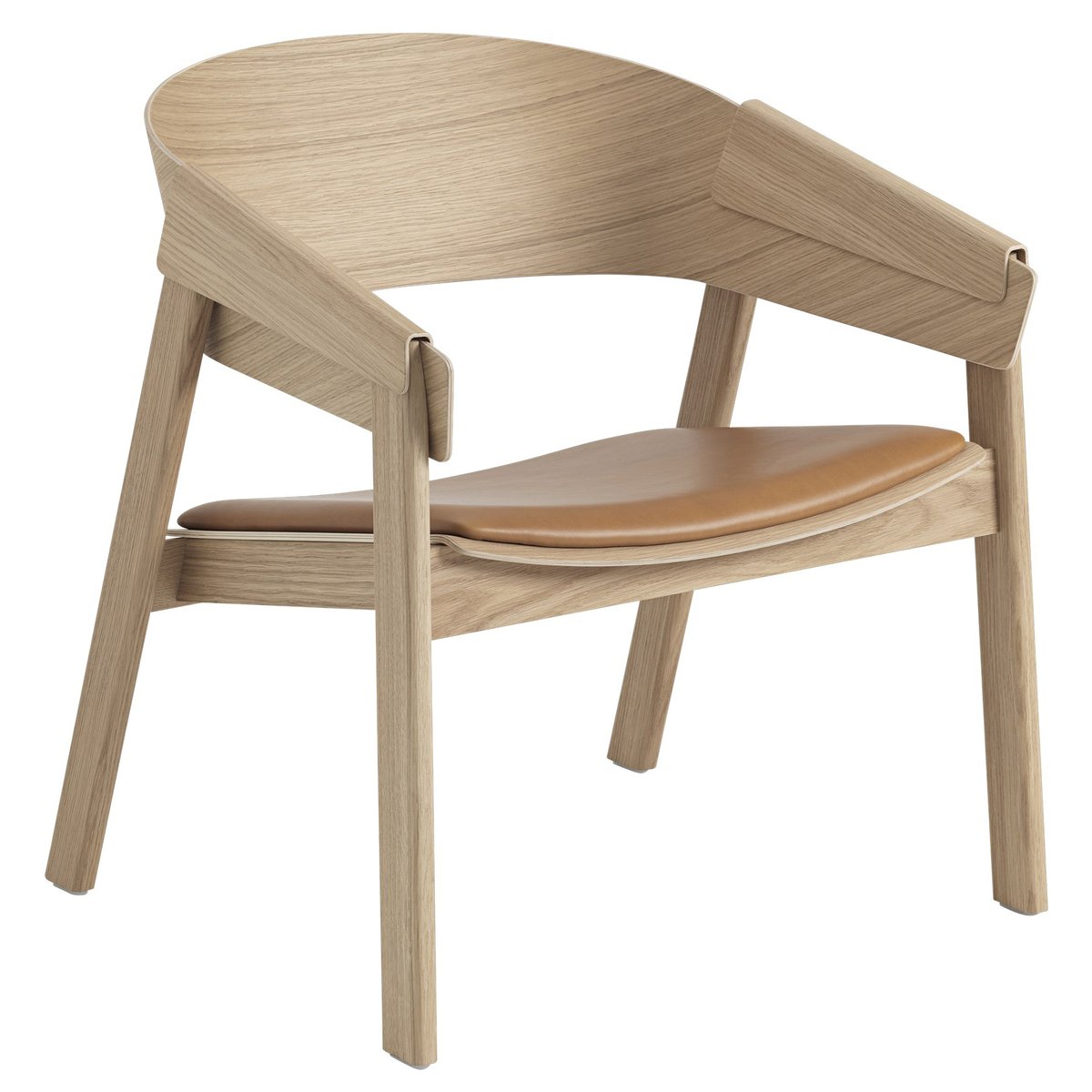Cover lounge chair leather Konjakki-tammi