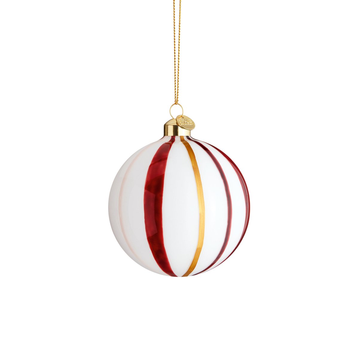 Souvenir joulupallo raidallinen Ø 8 cm Punainen