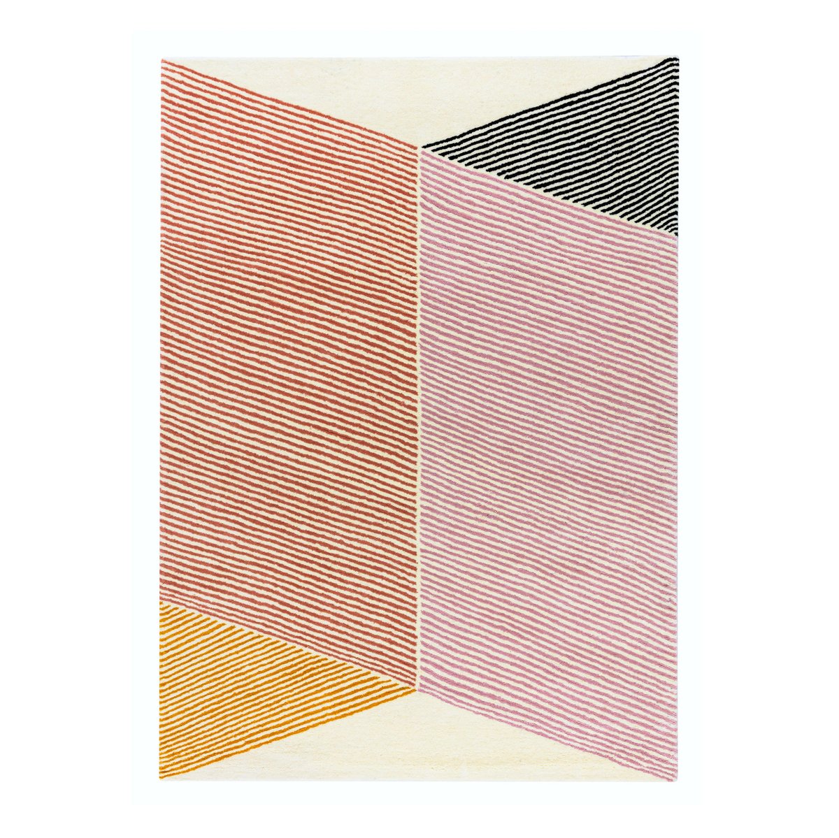 Rectangles-villamatto, vaaleanpunainen 170x240 cm