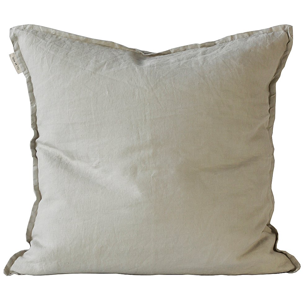 Washed linen tyynynpäällinen 50 x 50 cm lämpimänharmaa