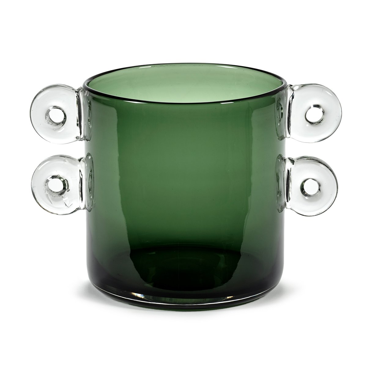 Wind & Fire -maljakko kahvalla 18 cm Dark green