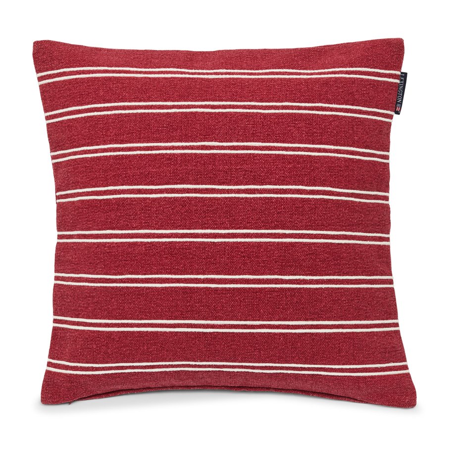 Deco Striped Cotton Canvas tyynyliina 50x50 cm Red-white