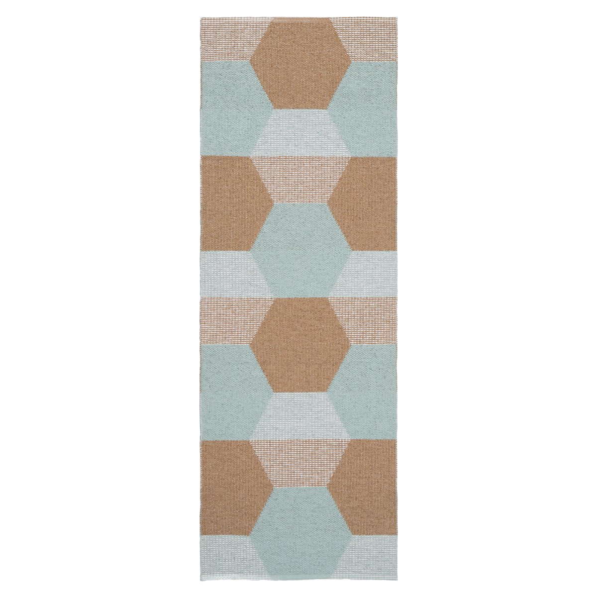 Puck muovimatto 70x195 cm Ruskea-sininen (aqua)