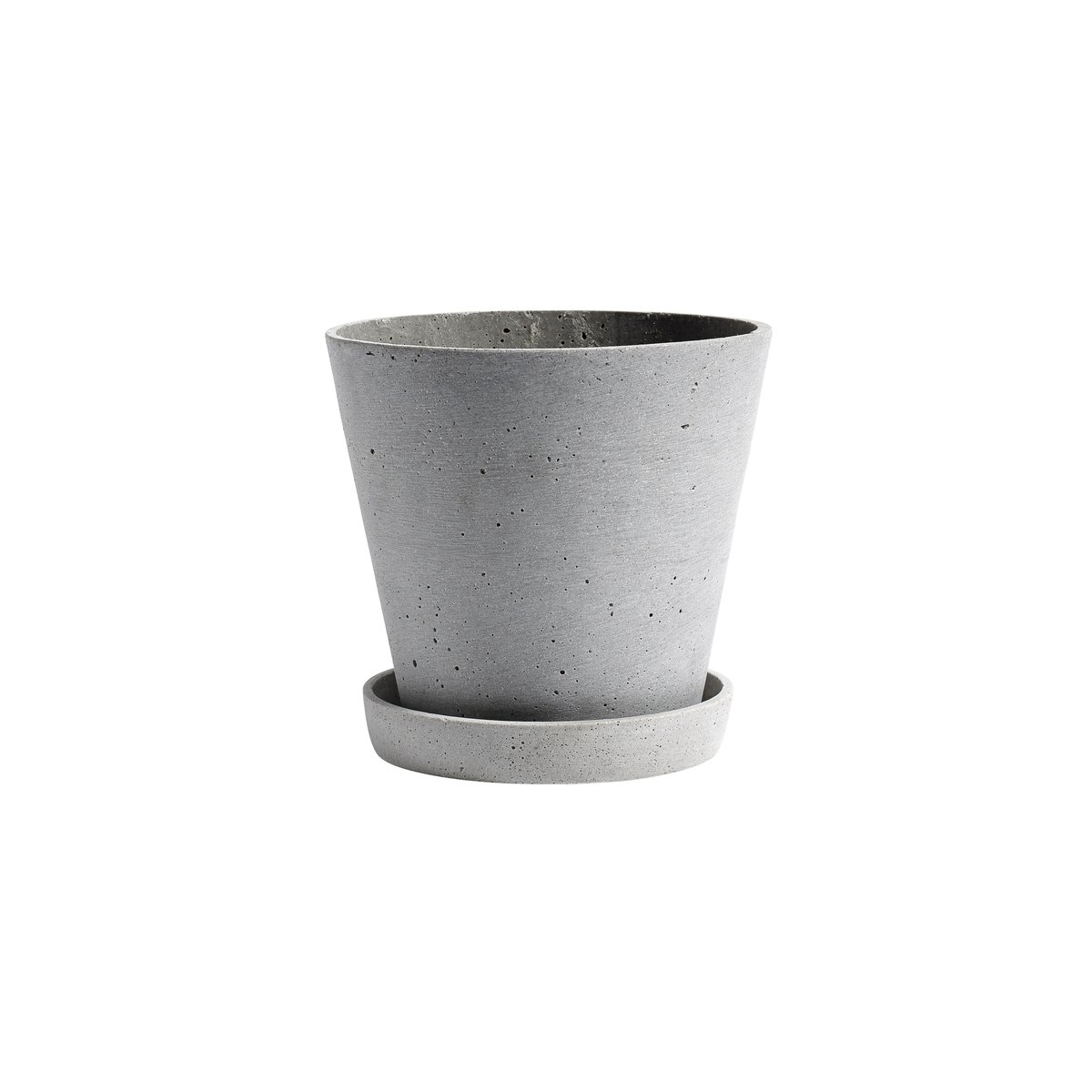HAY Flowerpot with saucer -ruukku L Harmaa