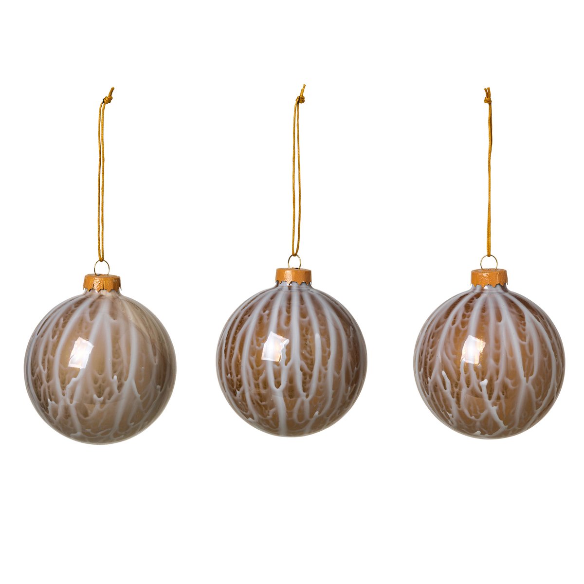 Marble joulupallo, 3-pakkaus Simply taupe