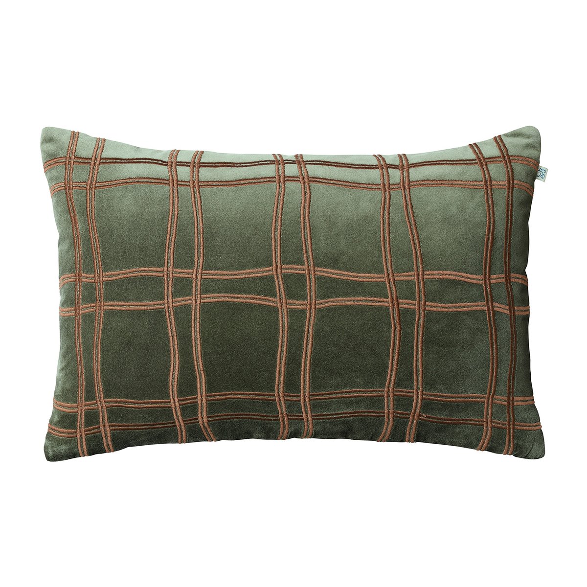 Tattersall tyynyliina 40x60 cm Forest green-cognac