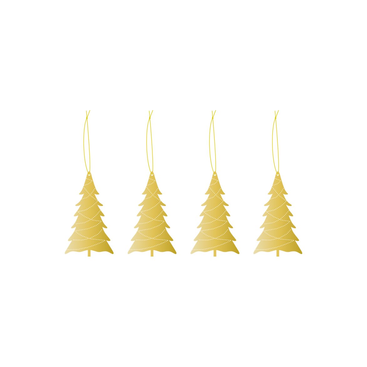 Cooee joulukoriste messinki 4-pack Tree