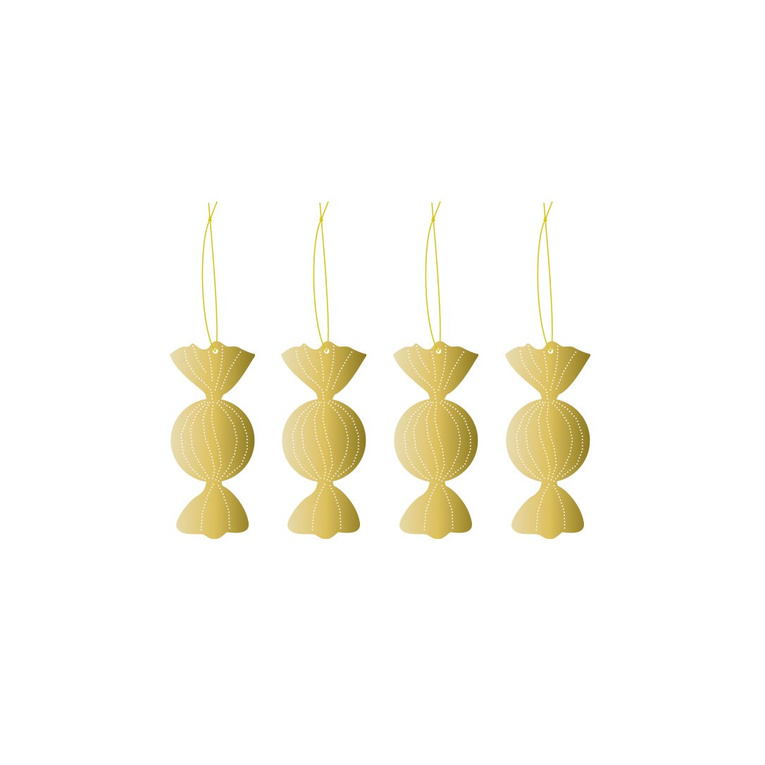 Cooee joulukoriste messinki 4-pack Caramel