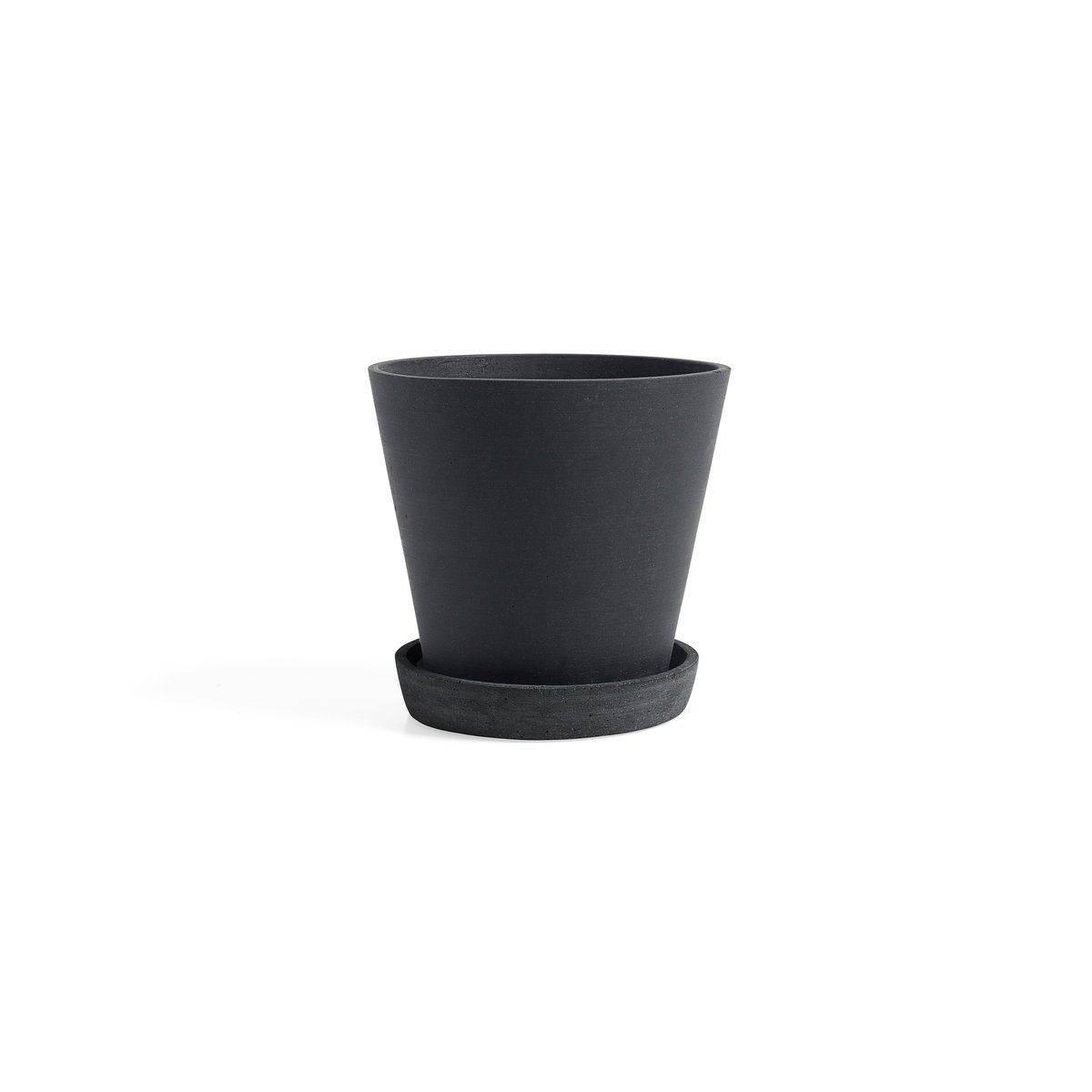 HAY Flowerpot with saucer -ruukku S Musta