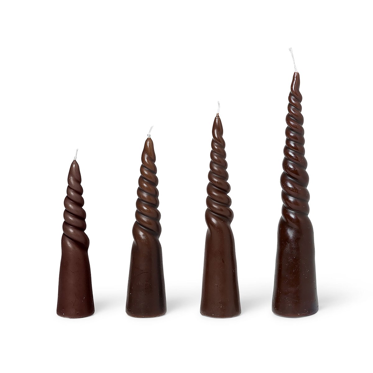 Twisted candles kierretty kynttilä 4-pack Brown
