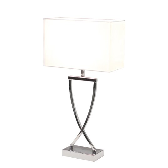 Omega pöytävalaisin 52 cm kromi-valkoinen