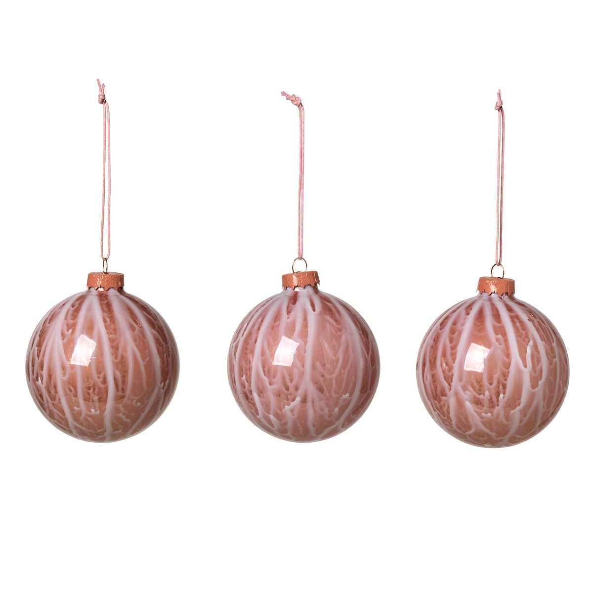 Marble joulupallo, 3-pakkaus Rose dawn