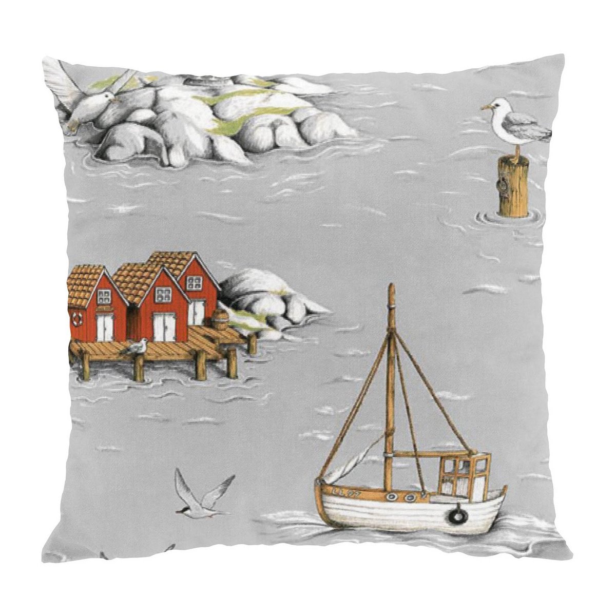 Fiskeskär tyynyliina 47x47 cm Harmaa