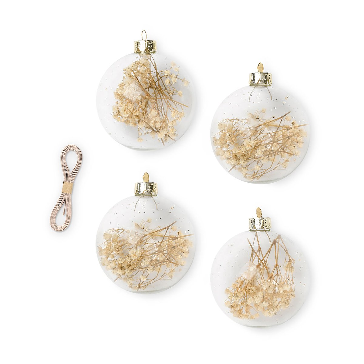 Flora joulukoriste medium Ø8 cm 4-pack Off-white