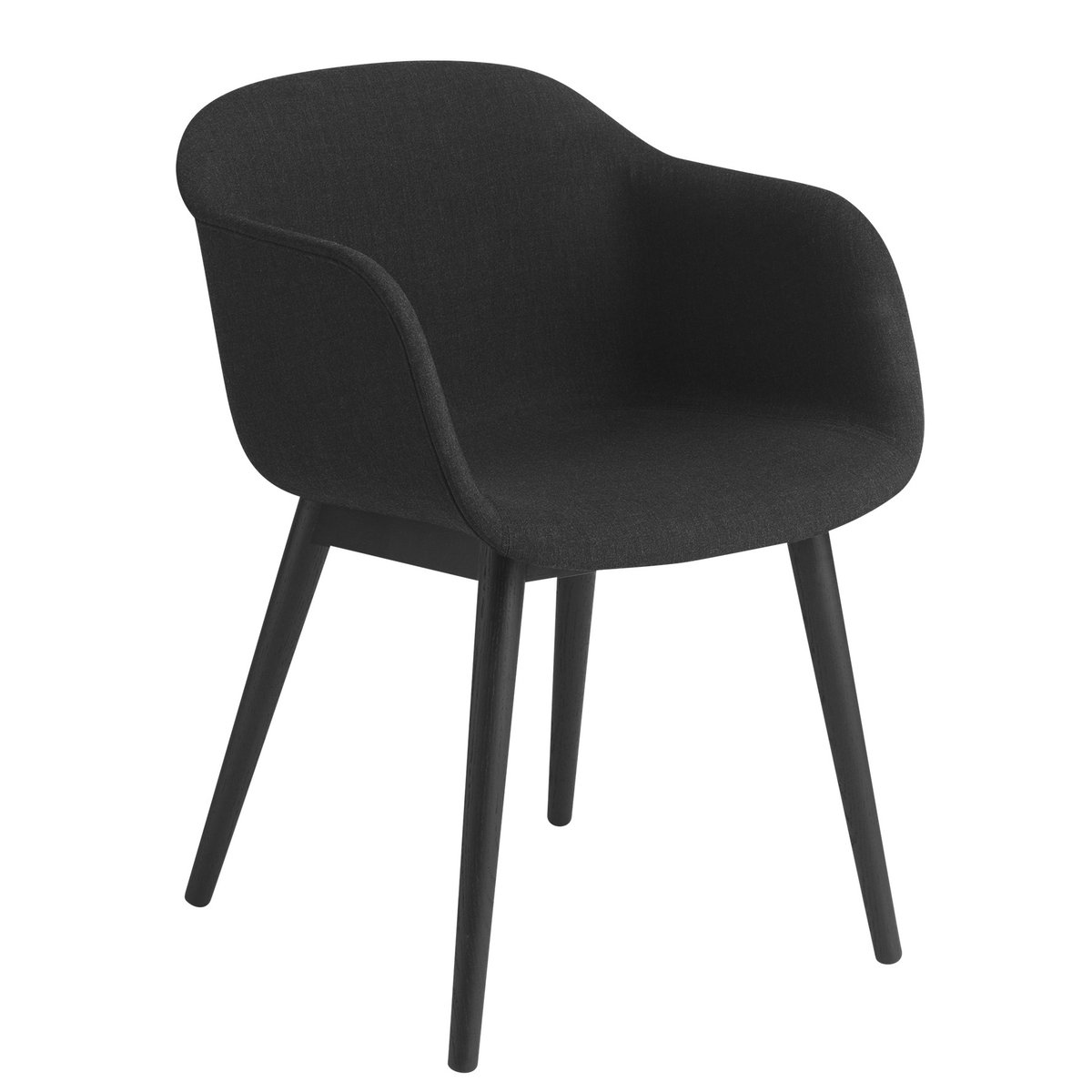 Fiber Chair tuoli käsinojilla ja puujaloilla Remix 183-black