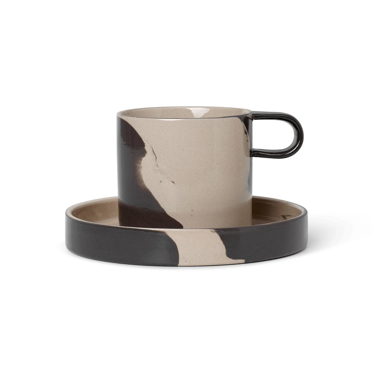 Inlay lautasellinen muki Sand-brown