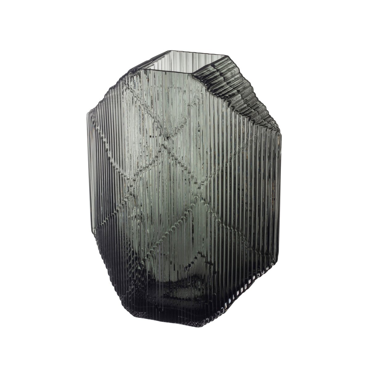 Kartta lasiveistos 33,5 cm Tummanharmaa