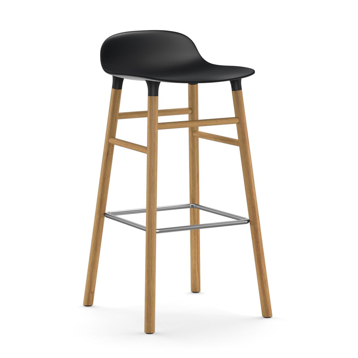 Form Chair baarijakkara Jalat tammea musta