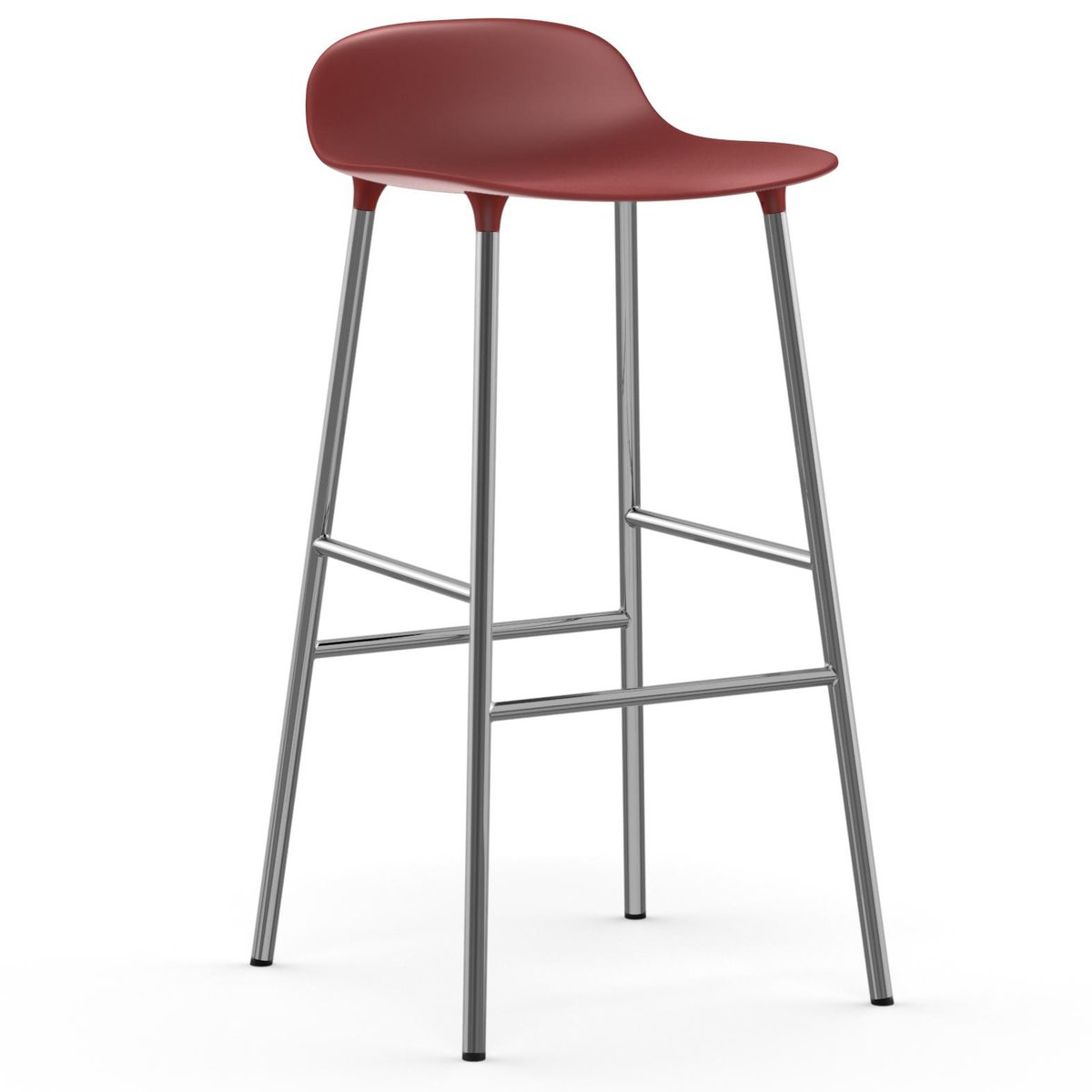 Form baarituoli kromatut jalat 75 cm Punainen