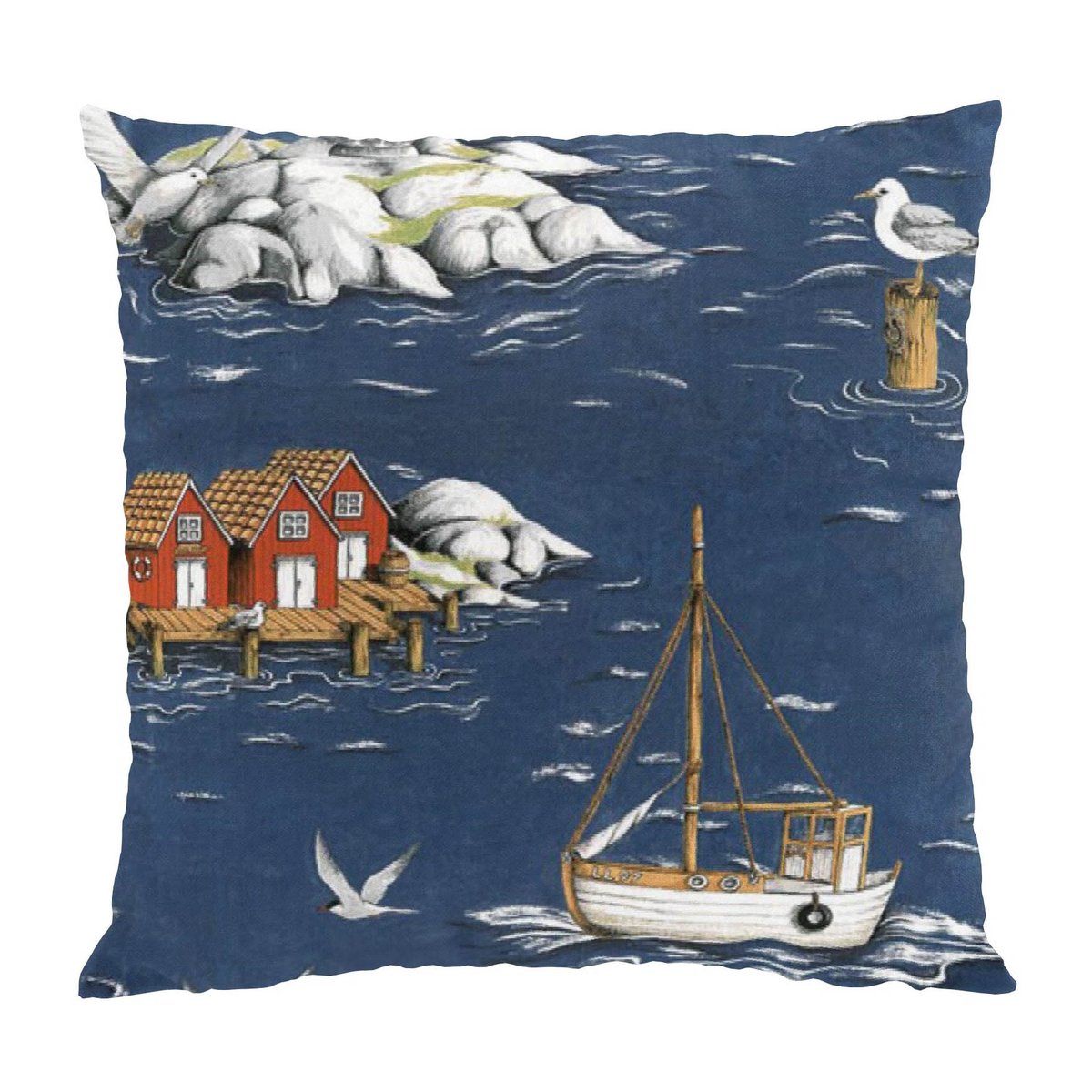 Fiskeskär tyynyliina 47x47 cm Sininen