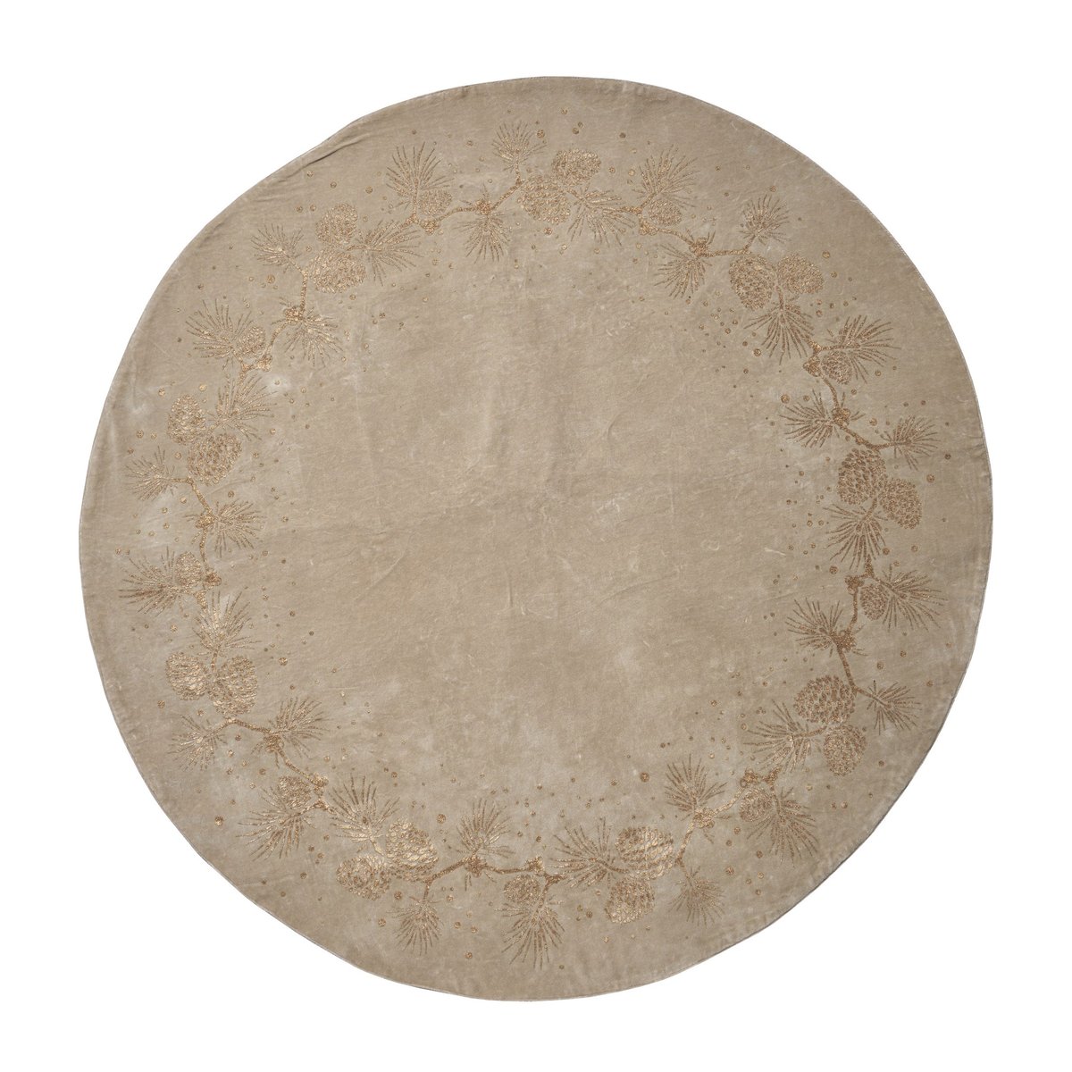 Conia joulukuusenmatto Ø110 cm Linen-kulta
