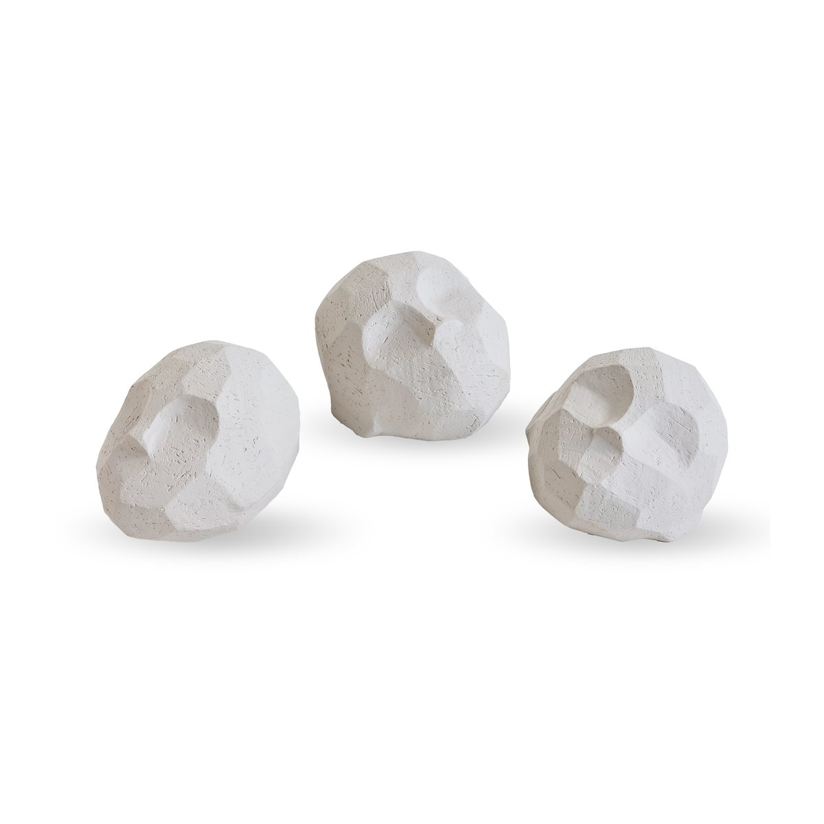 Pebble heads sculpture 3-pack Limestone