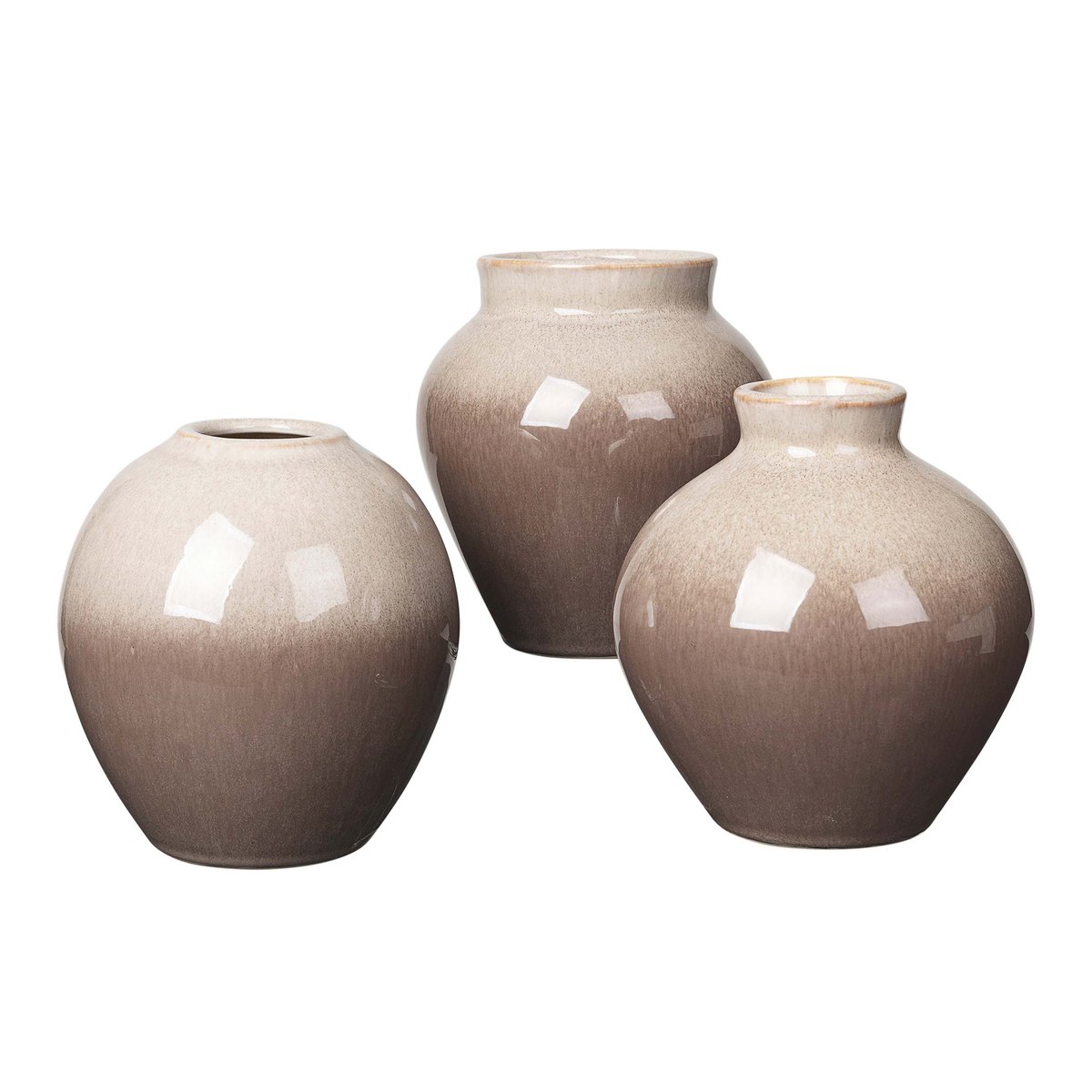 Ingrid keramiikkamaljakko 14,5 cm, 3-pakkaus Simple taupe-brown