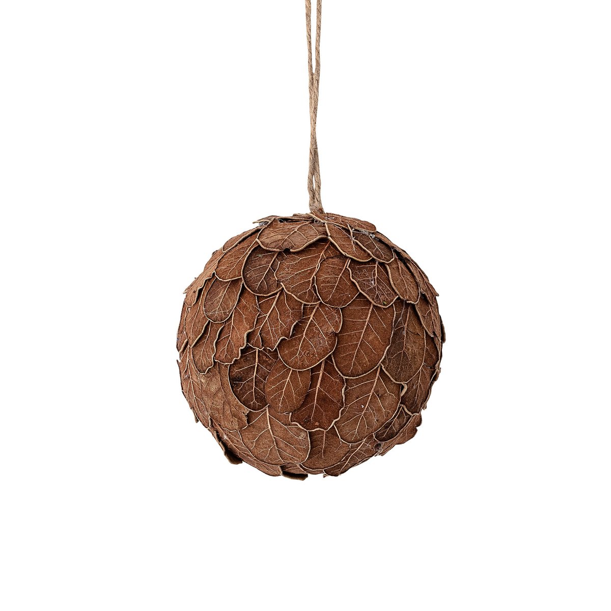 Zada Ornament -tammenlehti joulupallo Ruskea
