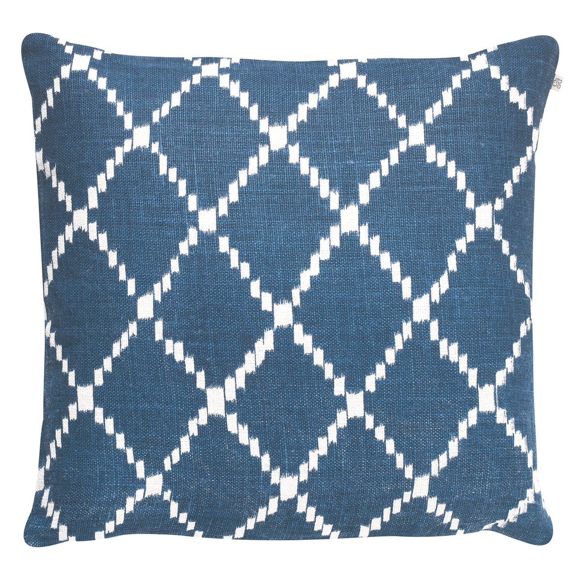 Ikat Kerela -tyynyliina 50x50 cm Sininen-valkoinen