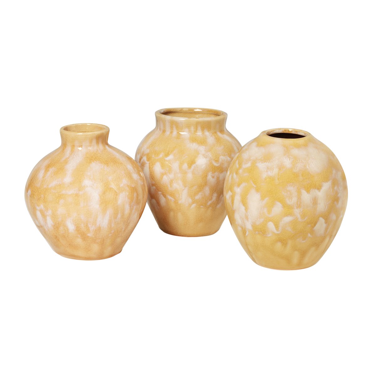 Ingrid keramiikkamaljakko 14,5 cm, 3-pakkaus Tawny olive yellow