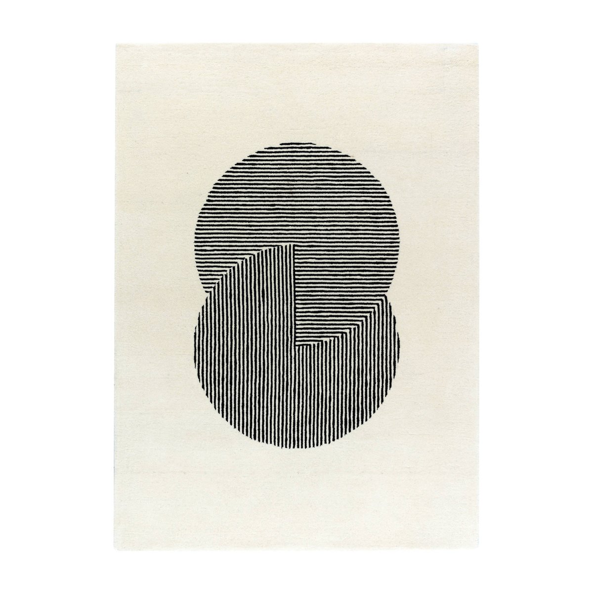 Circles-villamatto, luonnonvalkoinen 170x240 cm