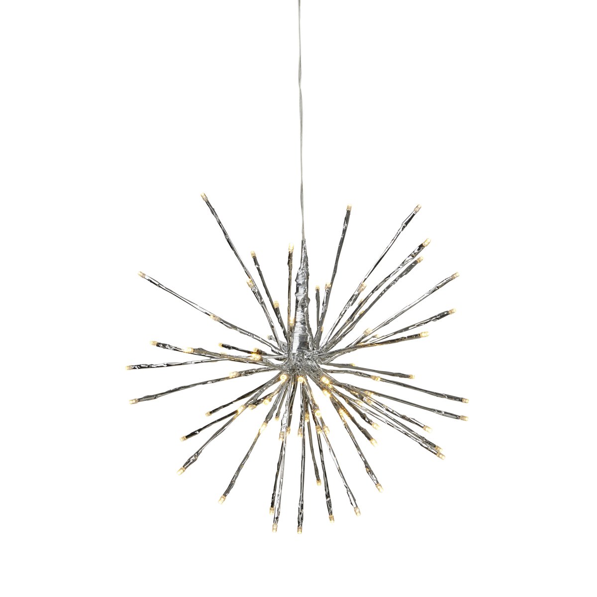 Firework riippuva koriste 30 cm hopea