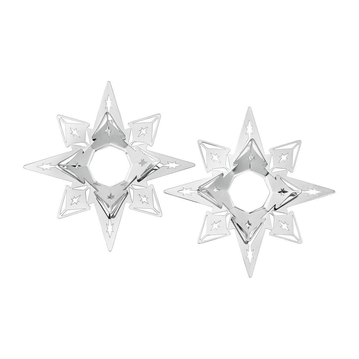 Karen Blixen kynttilämansetti tähti 3 cm 2-pack Hopeoitu