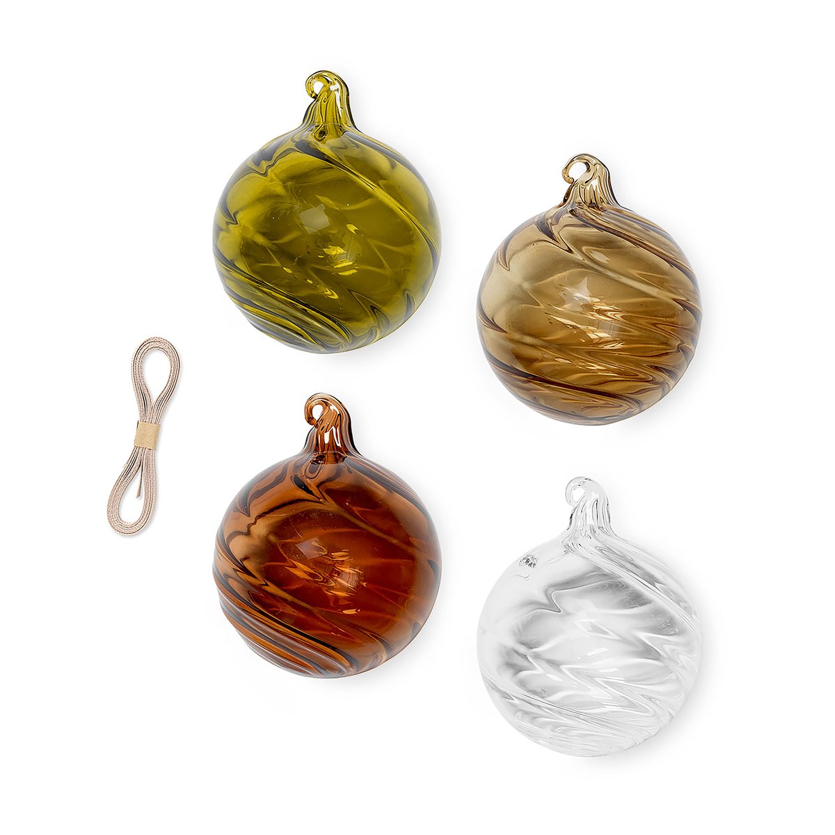 Twirl joulukoriste medium Ø8 cm 4-pack Multi