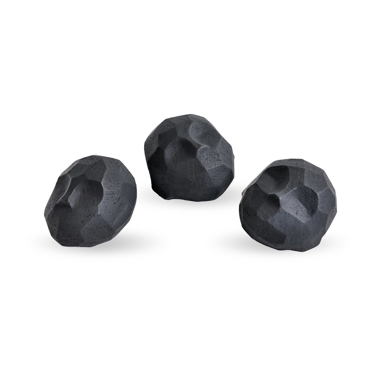 Pebble heads sculpture 3-pack Coal