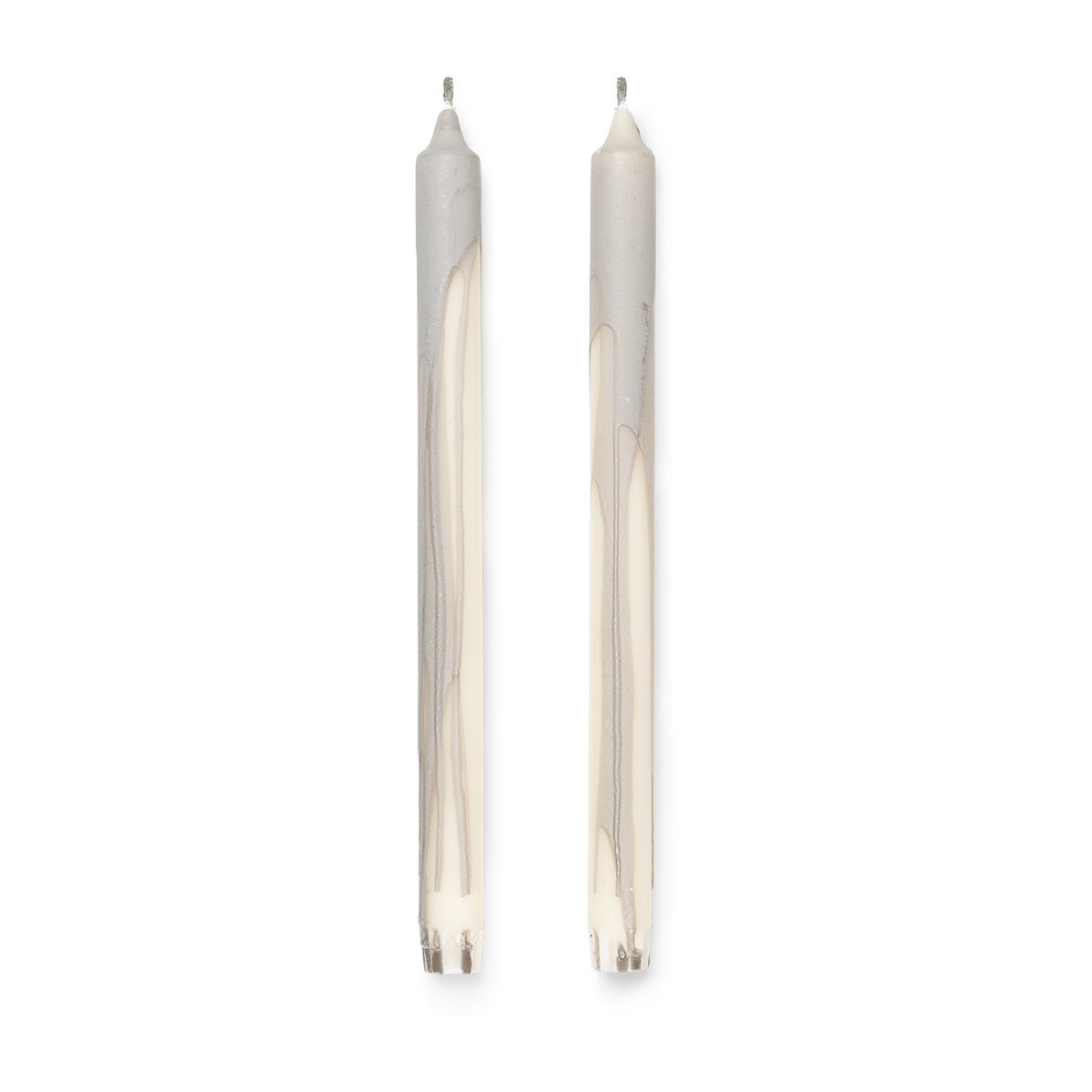 Dryp steariinikynttilä 2-pack Warm Grey