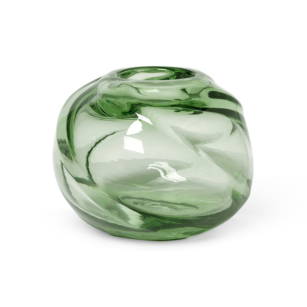 Water Swirl maljakko pyöreä Ø21 cm Recycled glass