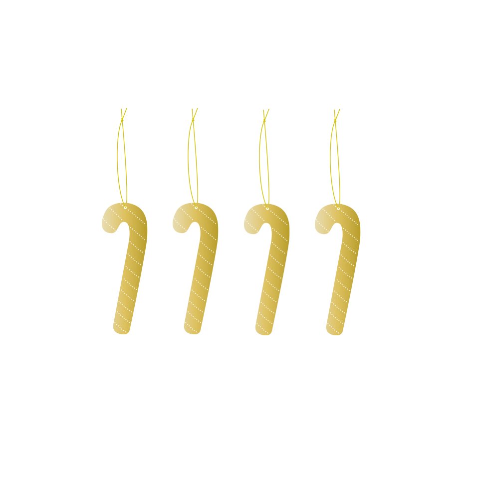Cooee joulukoriste messinki 4-pack Candy cane